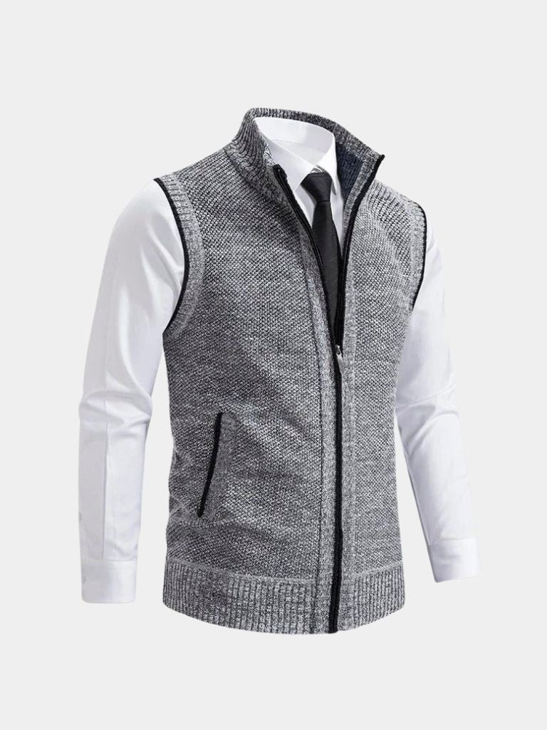 Men’s Knit Sweater – Elegant Full Zip Casual Everyday Knitwear
